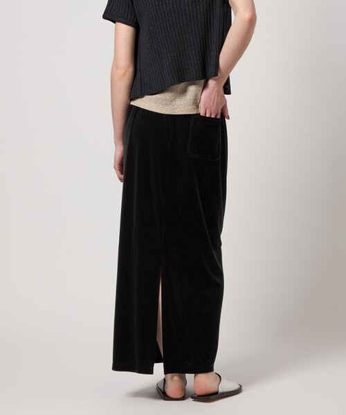 Steven Alan（スティーブンアラン）の「＜Steven Alan＞ベロア ロング スカート（スカート・レディース・ブラック/ダークブラウン・M/S）」の4枚目の写真