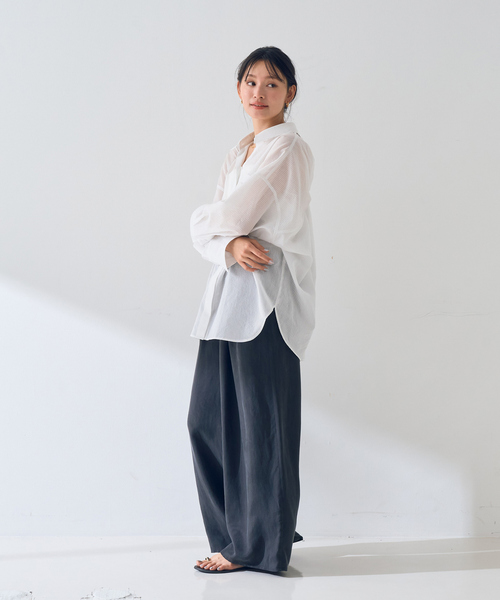 Rouge vif Anna（ルージュヴィフアンナ）の「【新色登場！】バックツイストピンストシャツ（シャツ/ブラウス・レディース・ブラウン/オフホワイト/ピンク・フリー）」の15枚目の写真