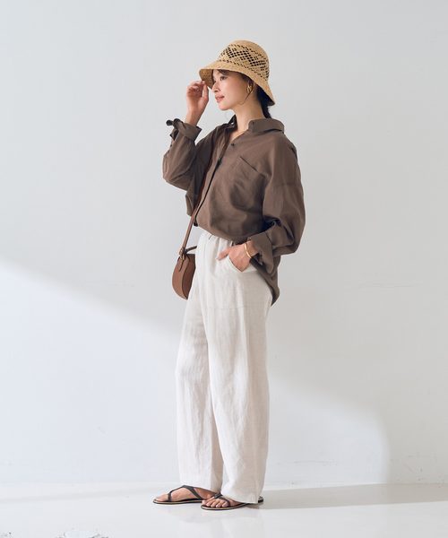 Rouge vif Anna（ルージュヴィフアンナ）の「【新色登場！】バックツイストピンストシャツ（シャツ/ブラウス・レディース・ブラウン/オフホワイト/ピンク・フリー）」の16枚目の写真