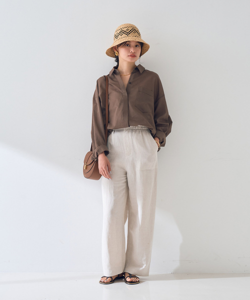 Rouge vif Anna（ルージュヴィフアンナ）の「【新色登場！】バックツイストピンストシャツ（シャツ/ブラウス・レディース・ブラウン/オフホワイト/ピンク・フリー）」の17枚目の写真