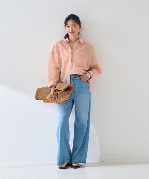 Rouge vif Anna（ルージュヴィフアンナ）の「【新色登場！】バックツイストピンストシャツ（シャツ/ブラウス・レディース・ブラウン/オフホワイト/ピンク・フリー）」の18枚目の写真