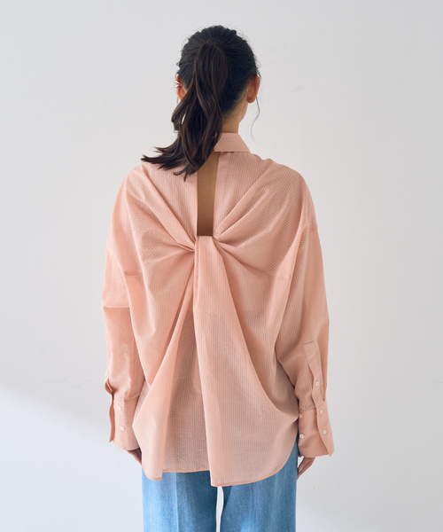 Rouge vif Anna（ルージュヴィフアンナ）の「【新色登場！】バックツイストピンストシャツ（シャツ/ブラウス・レディース・ブラウン/オフホワイト/ピンク・フリー）」の22枚目の写真