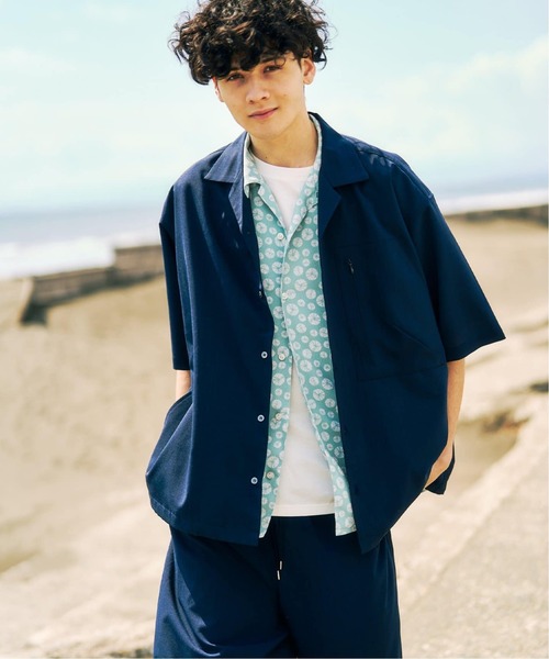 417 EDIFICE（フォーワンセブンエディフィス）の「追加 "WEB限定" オーバーサイズシャツ＆ワイドスラックス サイクルセットアップ（シャツ/ブラウス・メンズ・ブラック/ネイビー・X-LARGE/LARGE/MEDIUM）」の4枚目の写真