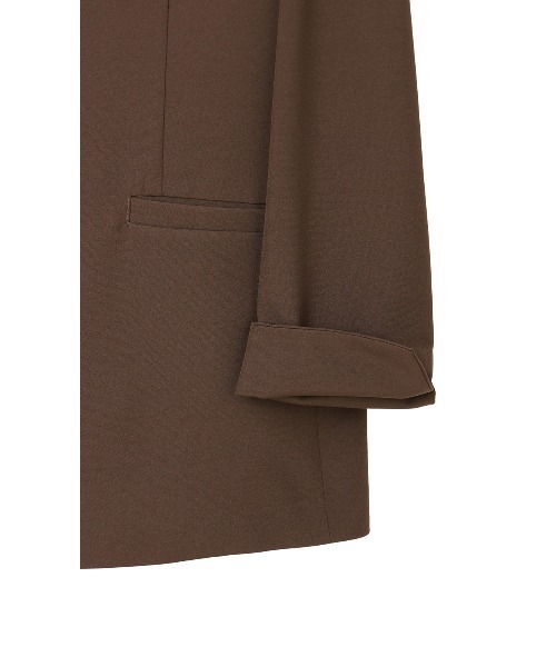 AOYAMA（アオヤマ）の「【手軽スーツ・ジャケット】ビジネスからカジュアルまで◎Vカラージャケット/ブラウン/茶/長袖｜通勤＆オフィス＆入卒｜自宅で洗える・防シワ・撥水加工・セットアップ着用可｜ゼロプレッシャースーツ｜（スーツジャケット・レディース・ブラウン・S/M/L/LL）」の3枚目の写真