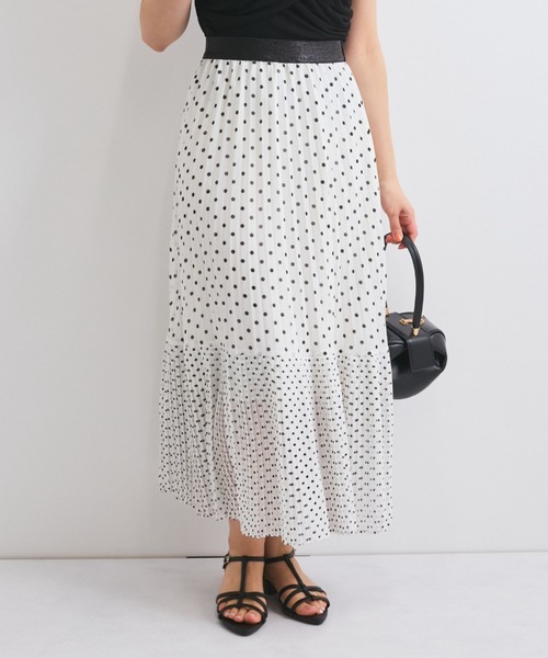 QUEENS COURT(クイーンズコート)の「シフォンドットティアードスカート≪手洗い可能≫(スカート・レディース・ブラック系その他/ホワイト系その他・M)」の5枚目の写真