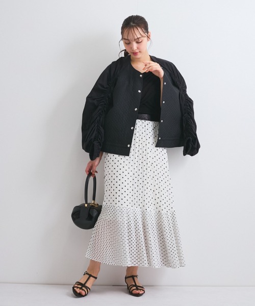 QUEENS COURT(クイーンズコート)の「シフォンドットティアードスカート≪手洗い可能≫(スカート・レディース・ブラック系その他/ホワイト系その他・M)」の10枚目の写真