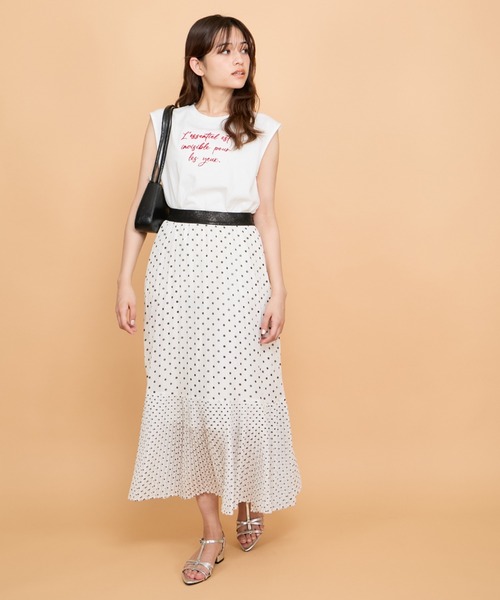 QUEENS COURT(クイーンズコート)の「シフォンドットティアードスカート≪手洗い可能≫(スカート・レディース・ブラック系その他/ホワイト系その他・M)」の12枚目の写真