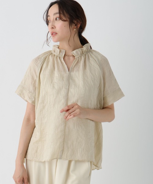 Elura（エルーラ）の「ドビーストライプブラウス/452428（シャツ/ブラウス・レディース・ライトイエロー/オフホワイト/ブラック・FREE）」の7枚目の写真