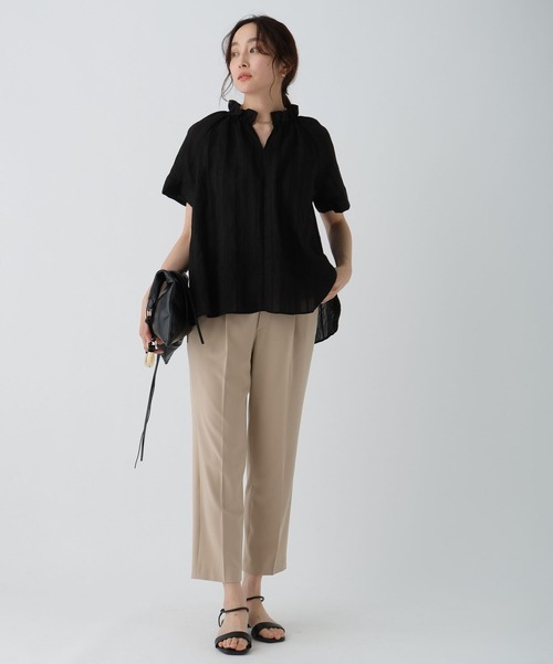 Elura（エルーラ）の「ドビーストライプブラウス/452428（シャツ/ブラウス・レディース・ライトイエロー/オフホワイト/ブラック・FREE）」の9枚目の写真