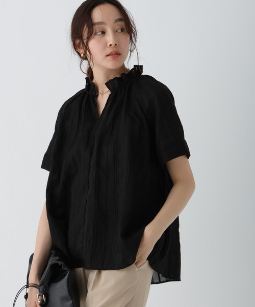 Elura（エルーラ）の「ドビーストライプブラウス/452428（シャツ/ブラウス・レディース・ライトイエロー/オフホワイト/ブラック・FREE）」の10枚目の写真