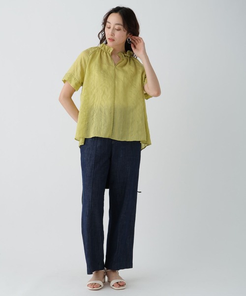 Elura（エルーラ）の「ドビーストライプブラウス/452428（シャツ/ブラウス・レディース・ライトイエロー/オフホワイト/ブラック・FREE）」の11枚目の写真