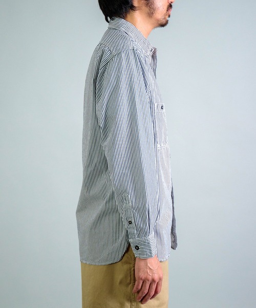 OMNIGOD（オムニゴッド）の「[OMNIGOD mens / オムニゴッド] ストライプセルヴィッジブロード ワークシャツⅢ（シャツ/ブラウス・メンズ・ブルー系その他・2/3/4）」の5枚目の写真