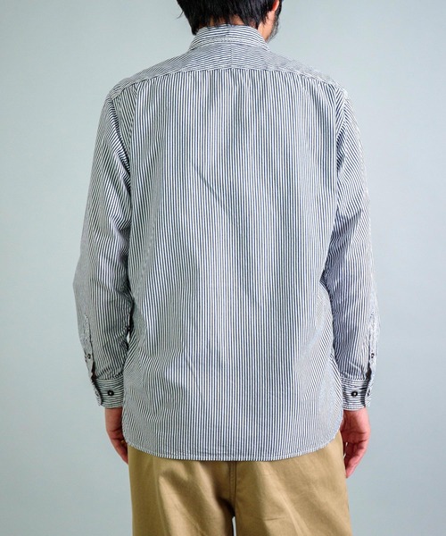 OMNIGOD（オムニゴッド）の「[OMNIGOD mens / オムニゴッド] ストライプセルヴィッジブロード ワークシャツⅢ（シャツ/ブラウス・メンズ・ブルー系その他・2/3/4）」の6枚目の写真