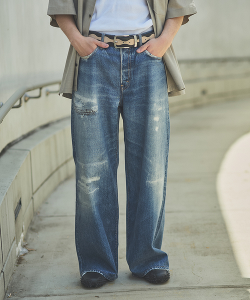 JOURNAL STANDARD（ジャーナルスタンダード）の「トランスファー デニム キャノン 5 ポケット パンツ（デニムパンツ・メンズ・ダークブルー/コバルトブルー・SMALL/MEDIUM/LARGE）」の4枚目の写真