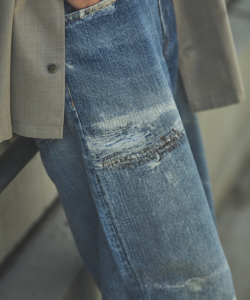 JOURNAL STANDARD（ジャーナルスタンダード）の「トランスファー デニム キャノン 5 ポケット パンツ（デニムパンツ・メンズ・ダークブルー/コバルトブルー・SMALL/MEDIUM/LARGE）」の9枚目の写真