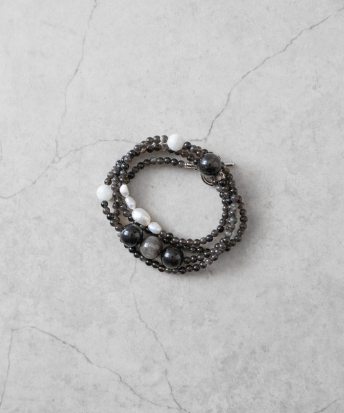 Senti（センティ）の「【 SENTI 】'JYUZU' NECKLACE&BRACELET　天然石”数珠”ネックレス&4連ブレスレット 2040（ネックレス・メンズ・グレー系その他/ブラック・FREE）」の13枚目の写真