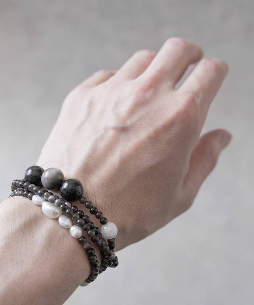 Senti（センティ）の「【 SENTI 】'JYUZU' NECKLACE&BRACELET　天然石”数珠”ネックレス&4連ブレスレット 2040（ネックレス・メンズ・グレー系その他/ブラック・FREE）」の11枚目の写真