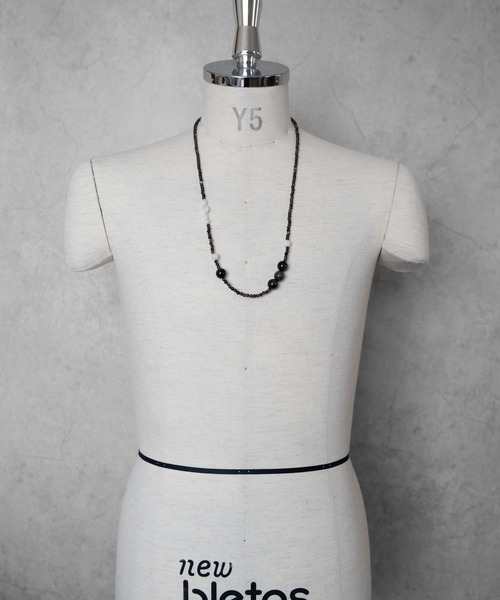 Senti（センティ）の「【 SENTI 】'JYUZU' NECKLACE&BRACELET　天然石”数珠”ネックレス&4連ブレスレット 2040（ネックレス・メンズ・グレー系その他/ブラック・FREE）」の10枚目の写真