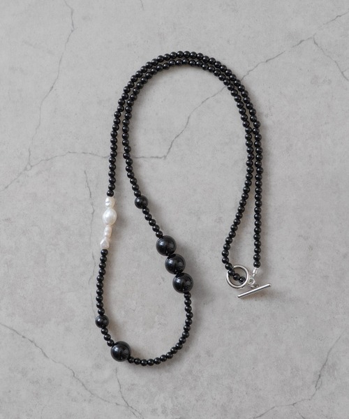 Senti（センティ）の「【 SENTI 】'JYUZU' NECKLACE&BRACELET　天然石”数珠”ネックレス&4連ブレスレット 2040（ネックレス・メンズ・グレー系その他/ブラック・FREE）」の9枚目の写真