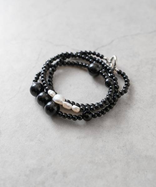 Senti（センティ）の「【 SENTI 】'JYUZU' NECKLACE&BRACELET　天然石”数珠”ネックレス&4連ブレスレット 2040（ネックレス・メンズ・グレー系その他/ブラック・FREE）」の7枚目の写真