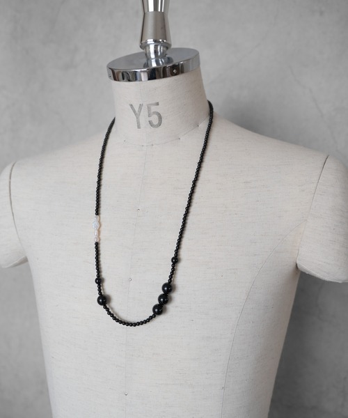 Senti（センティ）の「【 SENTI 】'JYUZU' NECKLACE&BRACELET　天然石”数珠”ネックレス&4連ブレスレット 2040（ネックレス・メンズ・グレー系その他/ブラック・FREE）」の12枚目の写真