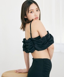 CELEN | 【swimwear/体型カバー】ボリュームフレアビキニ オフショルダートップス・パンツ 2点セット(水着)