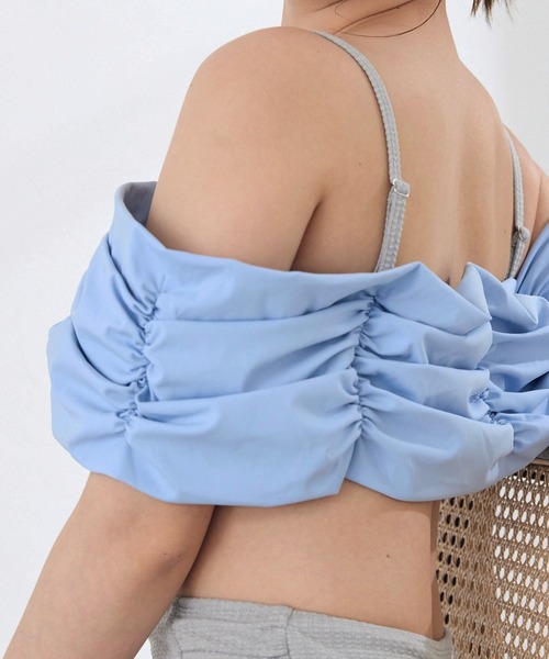 CELEN(セレン)の「【swimwear/体型カバー】ボリュームフレアビキニ オフショルダートップス・パンツ 2点セット(水着・レディース・ホワイト×ブラック/ブルーグレー/ブラック×ブラック・FREE)」の16枚目の写真