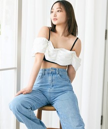 オフショル オフショルダートップス 肩出し」に該当するホワイト/白色