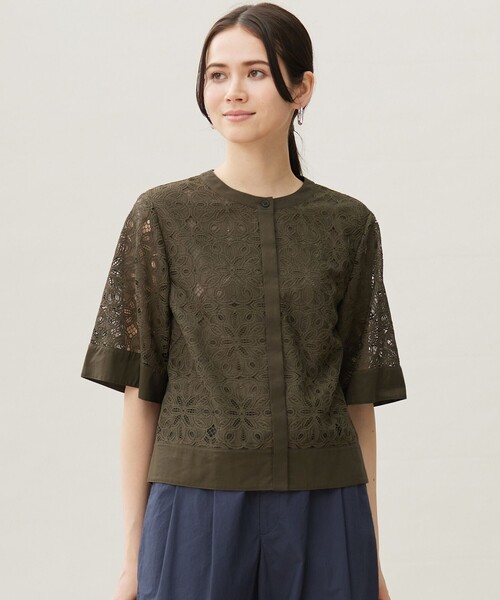 セール】フラワータイルレース ブラウス（シャツ/ブラウス）｜自由区