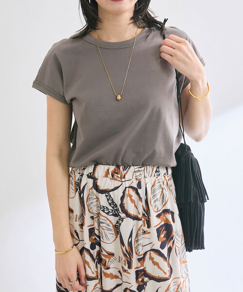 RIVE DROITE（リヴドロワ）の「【汗染み防止/ON・OFF兼用】ガードスウェットフレンチTee（Tシャツ/カットソー・レディース・グレー系その他/ピンク/オフホワイト・FREE）」の3枚目の写真