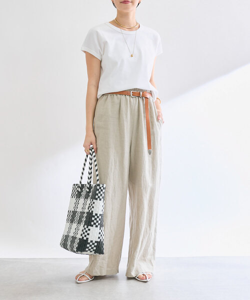 RIVE DROITE（リヴドロワ）の「【汗染み防止/ON・OFF兼用】ガードスウェットフレンチTee（Tシャツ/カットソー・レディース・グレー系その他/ピンク/オフホワイト・FREE）」の4枚目の写真