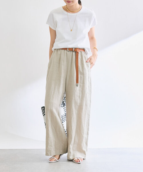 RIVE DROITE（リヴドロワ）の「【汗染み防止/ON・OFF兼用】ガードスウェットフレンチTee（Tシャツ/カットソー・レディース・グレー系その他/ピンク/オフホワイト・FREE）」の5枚目の写真