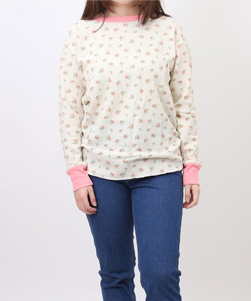 JEMORGAN(ジェーイーモーガン)の「JEMORGAN 花柄クレリック クルー(Tシャツ/カットソー・レディース・ピンク/ラベンダー/ブルー・FREE)」の10枚目の写真