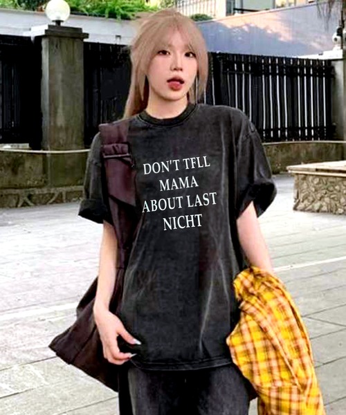 VIBGYOR（ヴィブジョー）の「[NARULA/ナルラ]ヴィンテージ加工 ピグメント プリント Tシャツ(CZ)（Tシャツ/カットソー・レディース・ブラック系/ブラック系1/ブラック系2/ブラック系3/ブラック系4・FREE）」の4枚目の写真