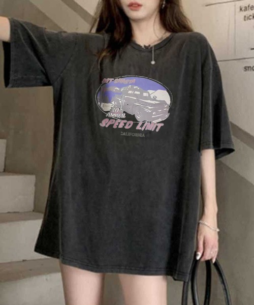 VIBGYOR（ヴィブジョー）の「[NARULA/ナルラ]ヴィンテージ加工 ピグメント プリント Tシャツ(CZ)（Tシャツ/カットソー・レディース・ブラック系/ブラック系1/ブラック系2/ブラック系3/ブラック系4・FREE）」の19枚目の写真