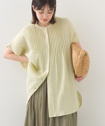 ダブルガーゼピンタックフレンチスリーブシャツ