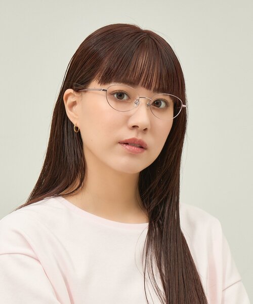 セール】オーバル型 メガネ｜軽量 チタン｜大人可愛い｜伊達メガネ 度