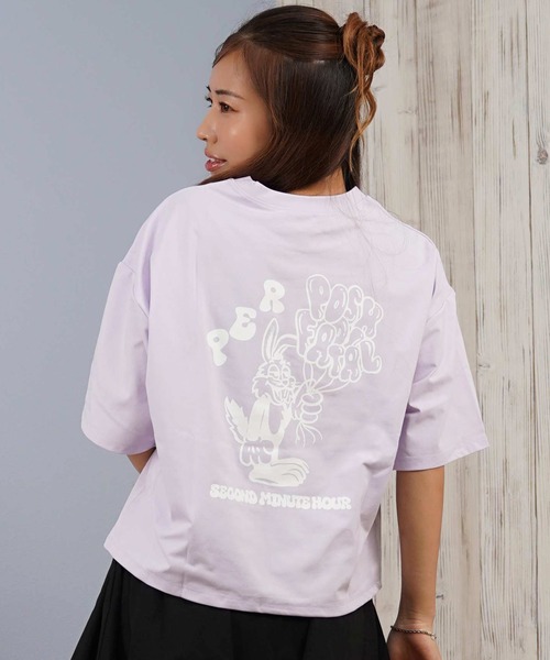 GYDA（ジェイダ）の「GYDA/ジェイダ UVケア ラッシュガード 半袖ラッシュ バルーンバニー 404630（Tシャツ/カットソー・レディース・ブラック/ミント/パープル/ホワイト・M）」の4枚目の写真