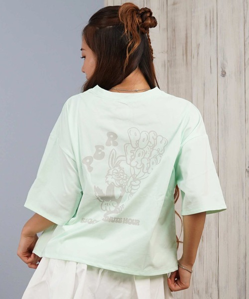 GYDA（ジェイダ）の「GYDA/ジェイダ UVケア ラッシュガード 半袖ラッシュ バルーンバニー 404630（Tシャツ/カットソー・レディース・ブラック/ミント/パープル/ホワイト・M）」の17枚目の写真