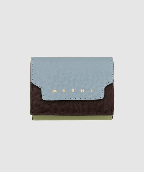MARNI（マルニ）の「MARNI BIG LOGO / 3つ折り財布（財布・レディース・オリーブ系/ワイン系/ブルー系その他/ブルー系その他2/ピンク系その他・ONE SIZE）」の2枚目の写真