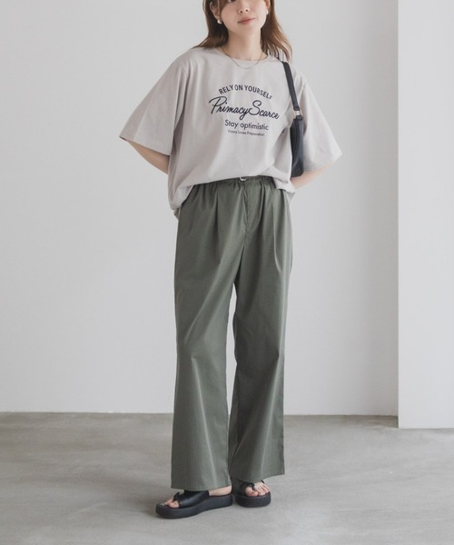 Mac-House(マックハウス)の「T-GRAPHICS メッセージ刺繍Tシャツ(Tシャツ/カットソー・レディース・ミント/チャコールグレー/グレイッシュベージュ・L/M)」の10枚目の写真