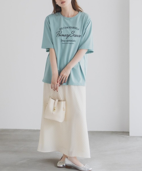 Mac-House(マックハウス)の「T-GRAPHICS メッセージ刺繍Tシャツ(Tシャツ/カットソー・レディース・ミント/チャコールグレー/グレイッシュベージュ・L/M)」の18枚目の写真