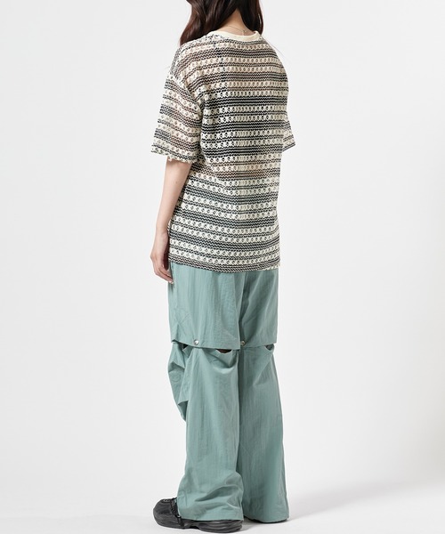 Theater code(シアターコード)の「Openwork Knit T-Shirt / 総柄 透かし編みニットTシャツ(Tシャツ/カットソー・レディース・ブラック/アイボリー・L/M)」の15枚目の写真