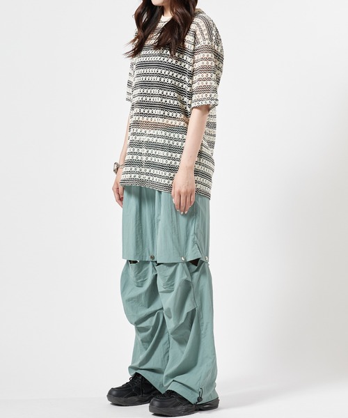 Theater code(シアターコード)の「Openwork Knit T-Shirt / 総柄 透かし編みニットTシャツ(Tシャツ/カットソー・レディース・ブラック/アイボリー・L/M)」の14枚目の写真