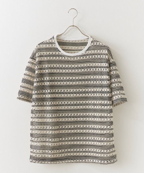 Theater code(シアターコード)の「Openwork Knit T-Shirt / 総柄 透かし編みニットTシャツ(Tシャツ/カットソー・レディース・ブラック/アイボリー・L/M)」の16枚目の写真