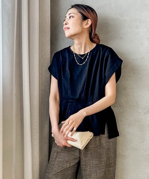 LAUTREAMONT(ロートレアモン)の「【WEB限定】ライトドライペプラムカットソー(Tシャツ/カットソー・レディース・ベージュ/ホワイト/ブラック/ライトブルー・9号)」の3枚目の写真