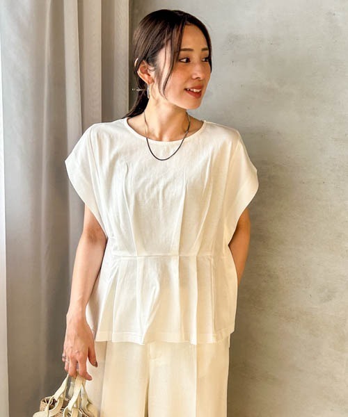 LAUTREAMONT(ロートレアモン)の「【WEB限定】ライトドライペプラムカットソー(Tシャツ/カットソー・レディース・ベージュ/ホワイト/ブラック/ライトブルー・9号)」の19枚目の写真