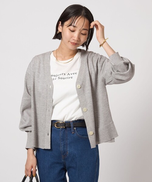 HERMES ニットカーディガン ライトグレー 予約]あぜ編みラメニットカーディガン/ライトグレー – Lumier