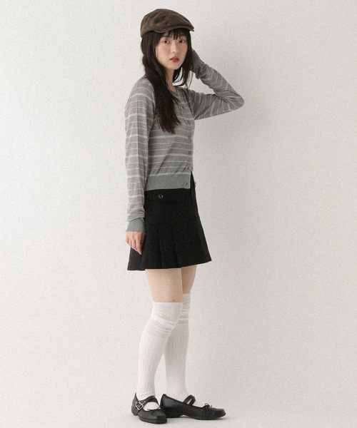 Heather(ヘザー)の「モチーフボーダーカーディガン 579590(カーディガン/ボレロ・レディース・ネイビー/グレー/ピンク・FREE)」の5枚目の写真