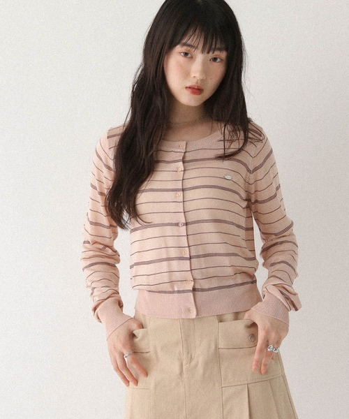 Heather(ヘザー)の「モチーフボーダーカーディガン 579590(カーディガン/ボレロ・レディース・ネイビー/グレー/ピンク・FREE)」の14枚目の写真